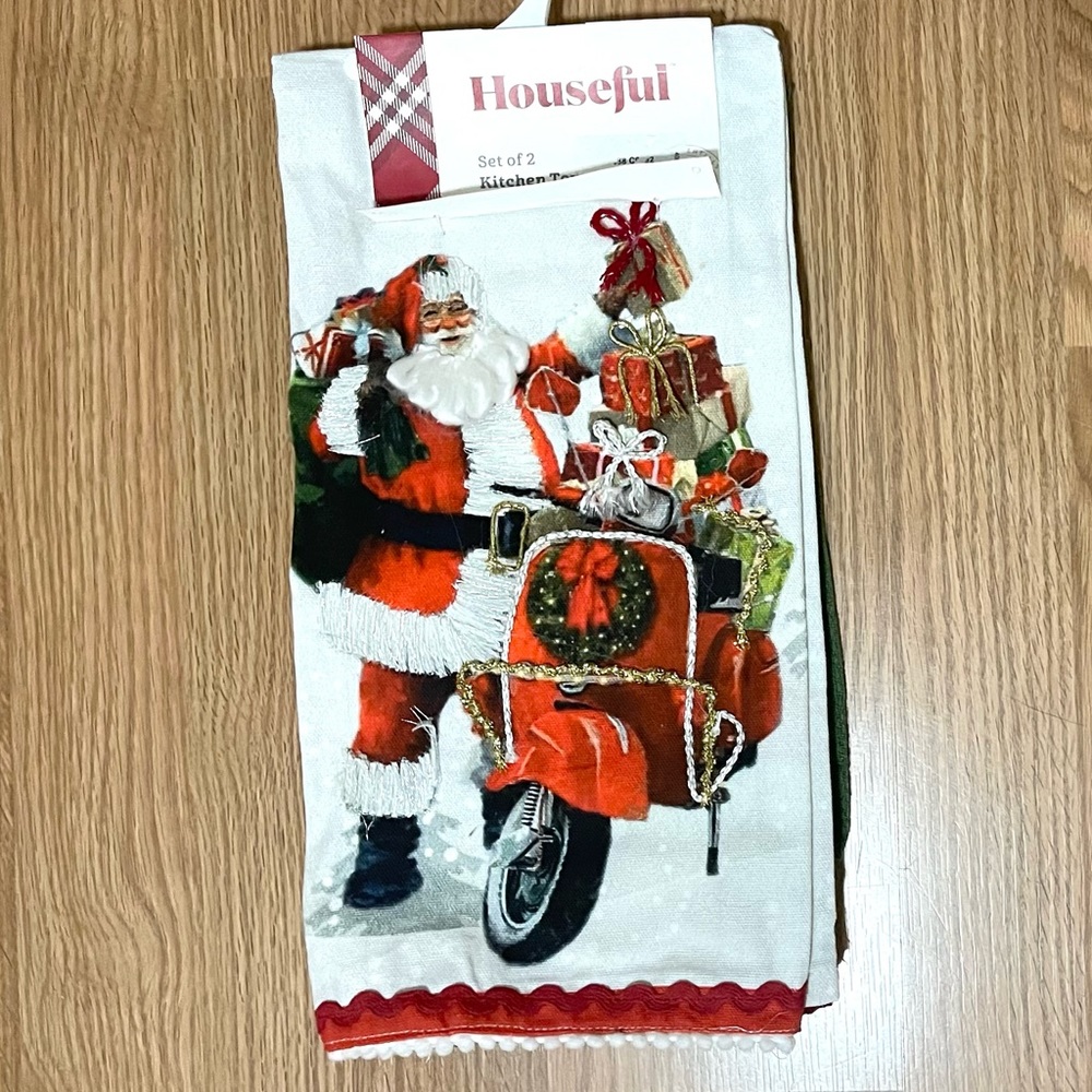 Christmas Santa Hand Towels Tea Towel Set Of 3